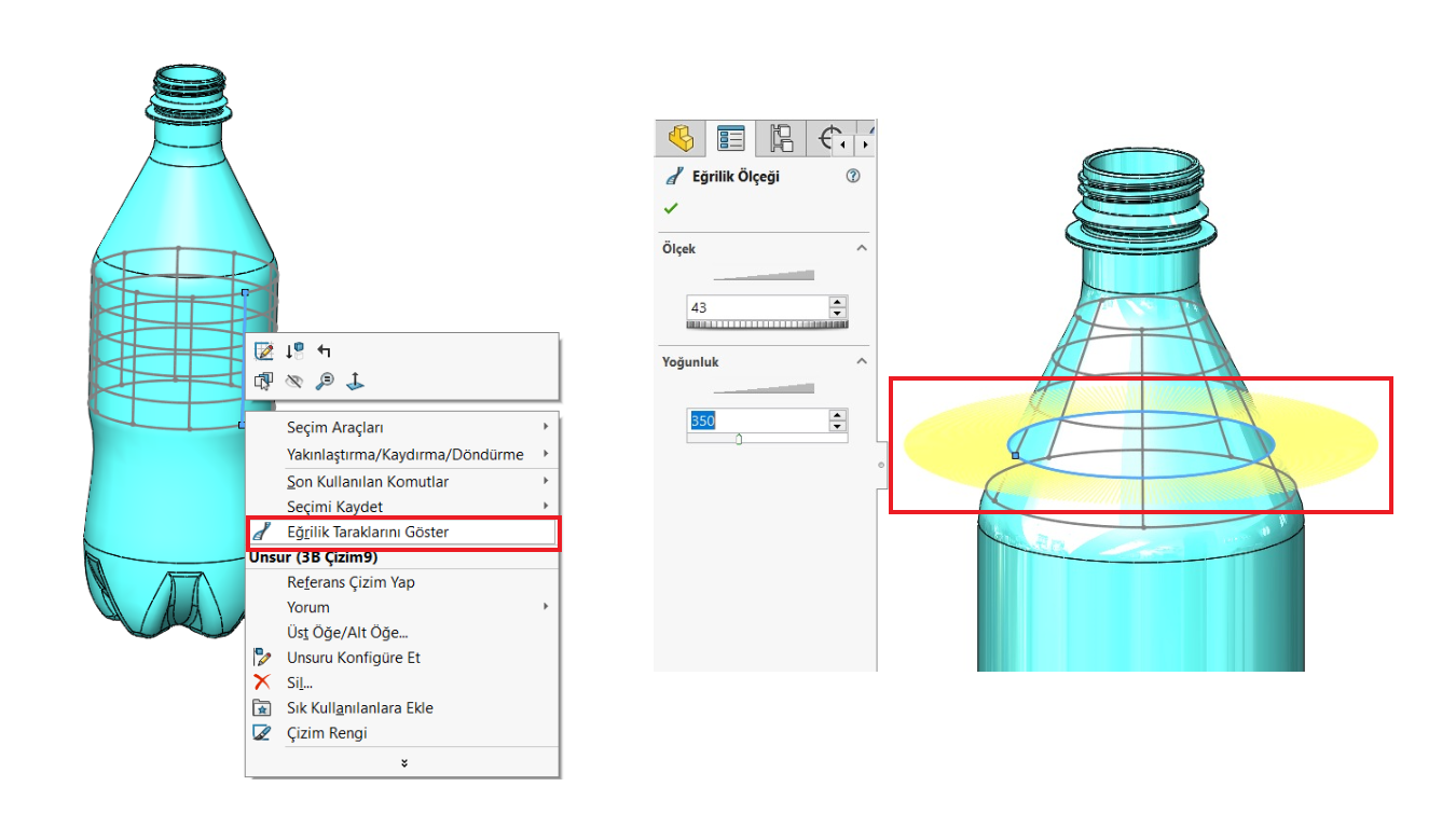 SOLIDWORKS Yüzey Eğrileri düzenleme