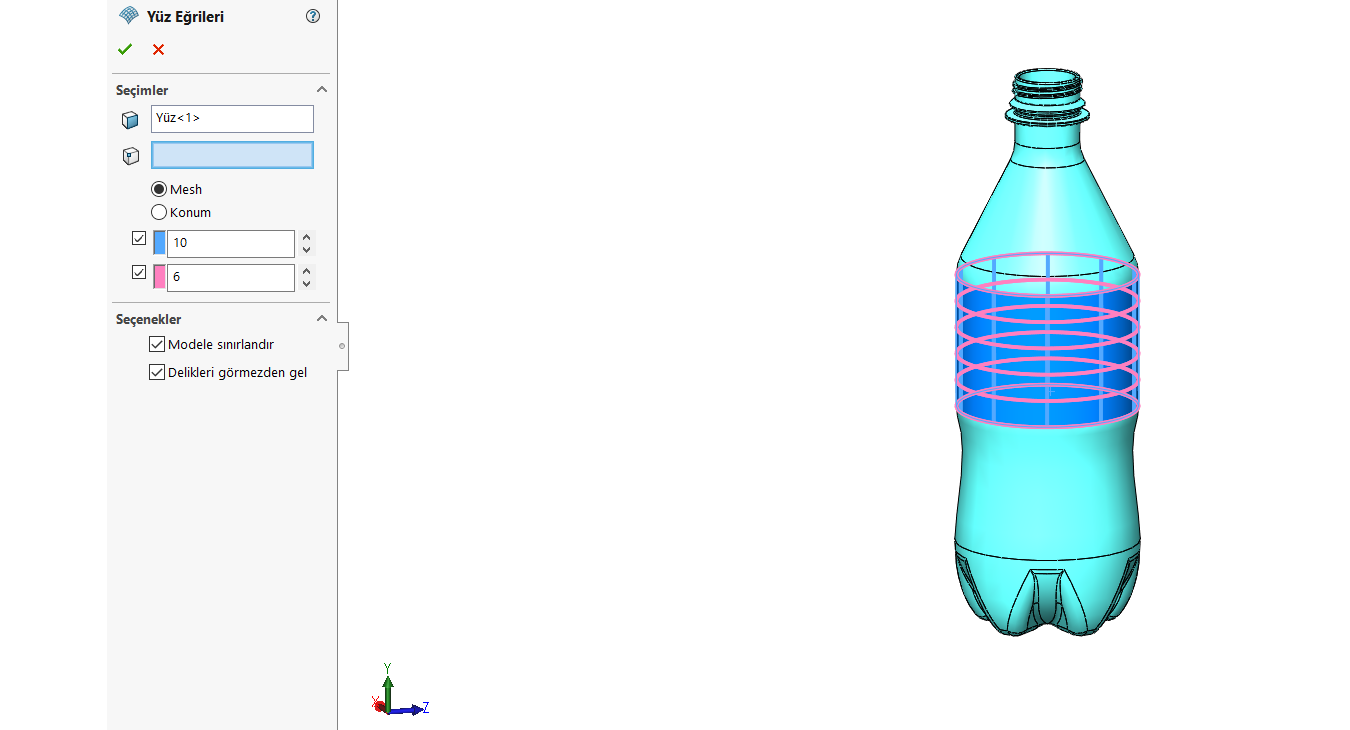 SOLIDWORKS Yüzey Eğrileri hazırlama